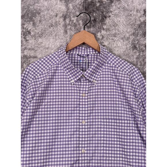 New Vineyard Vines On The Go Shirt XXL Mens Purple Check Long Sleeve Button - Picture 2 of 8